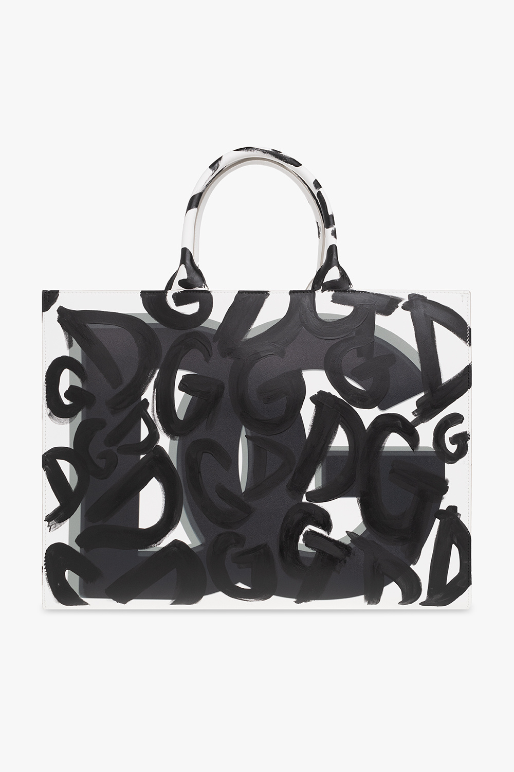 希少 DOLCE&GABBANA ドルガバ DG Daily shopper DG logo print DOLCE & GABBANA Bag White Logo Print DG Daily Calfskin